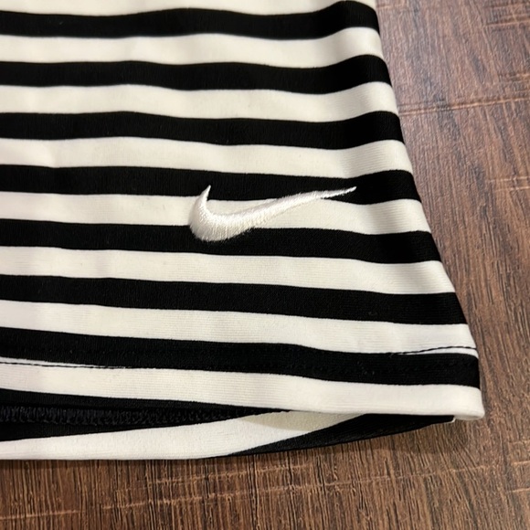 Nike Micro Stripe V Neck Tankini Top Swimwear Black - Picture 3 of 8